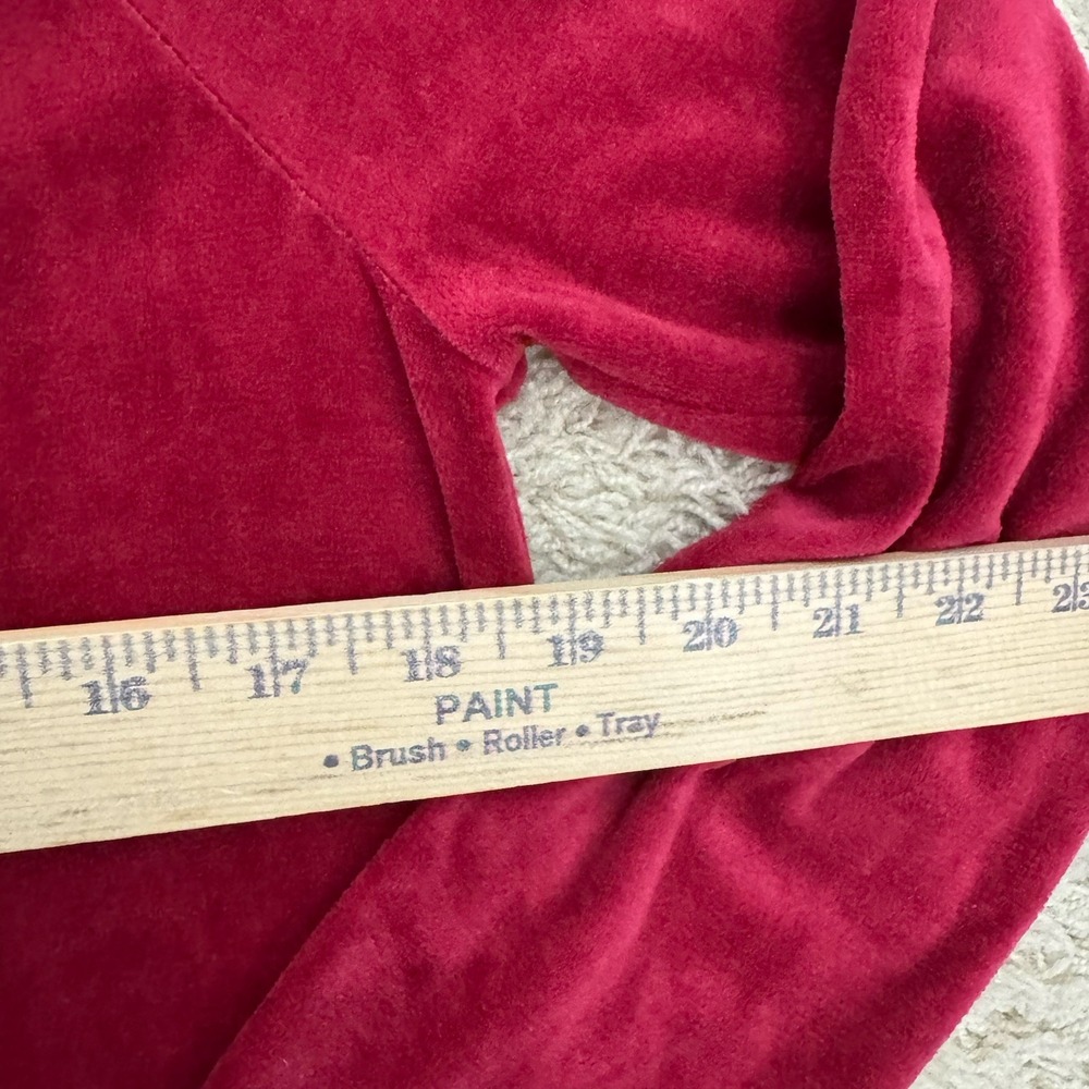 J Jill Purejill Women's Long Sleeve Red Velvet A Line Dress With Pockets Size MT - Picture 7 of 10